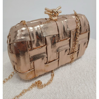 CARTERA TRENZA METALIZADA