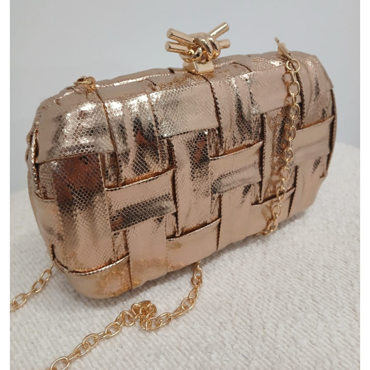 CARTERA TRENZA METALIZADA