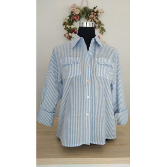 CAMISA RAYA CELESTE